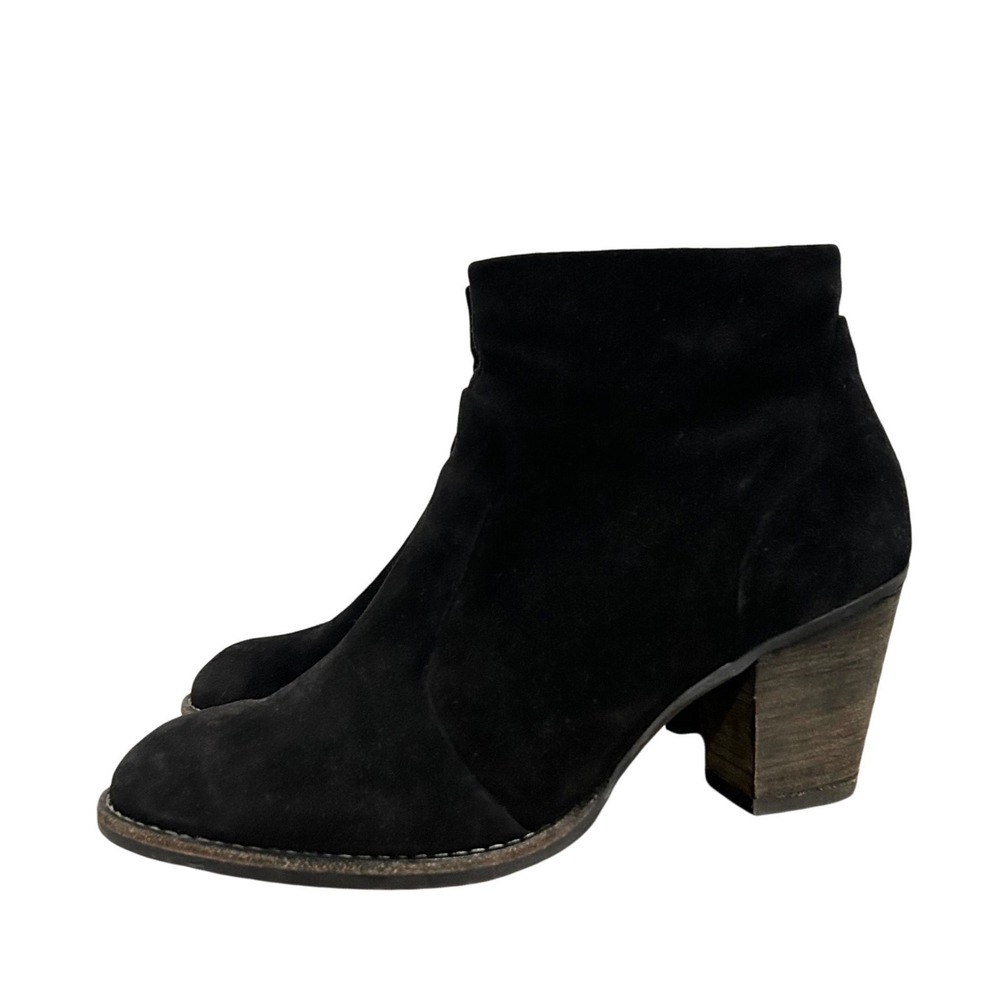 Paul Green Women's Suede Heeled Ankle Boots Black UK 5 US 7.5 Fall Neutral